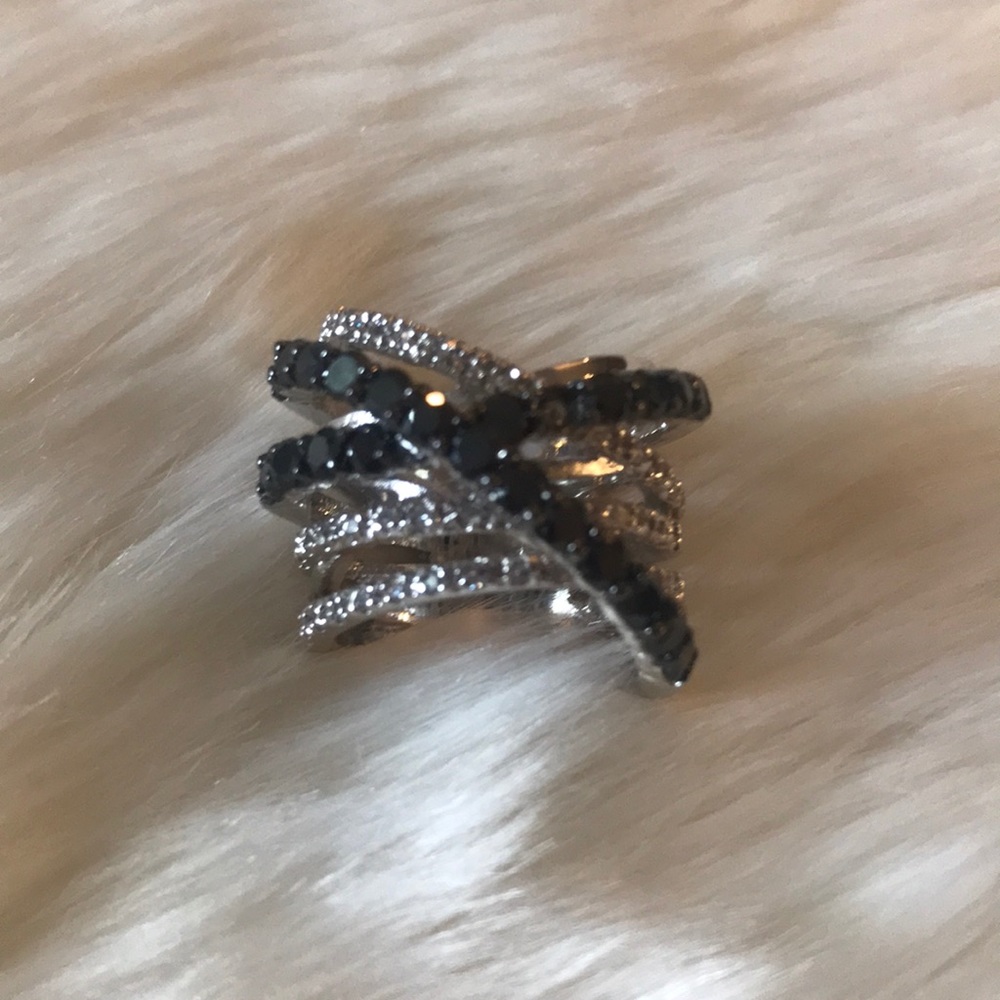 Large rhinestone cocktail ring